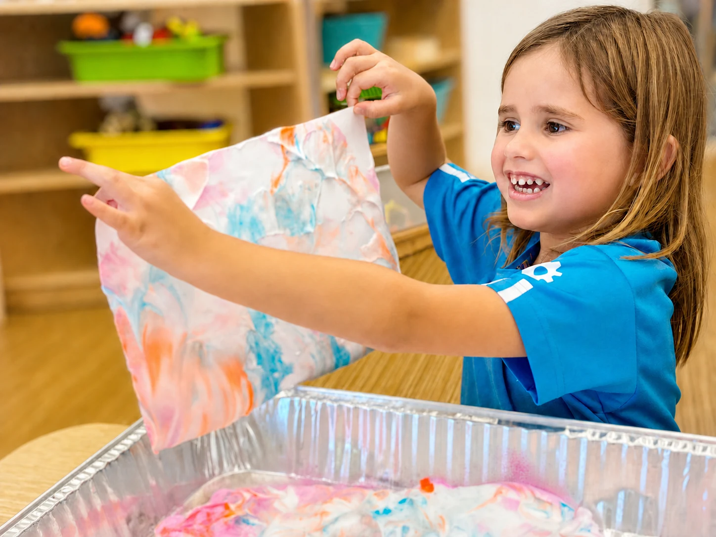 Children observing, experimenting, and creating during a Workshop